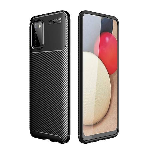 Galaxy A02S K�l�f Auto Focus Karbon Kapak - Siyah