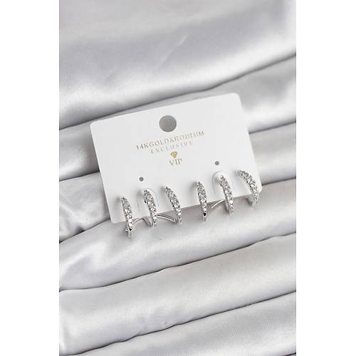 G�m�� Renk Pirin� Zirkon Ta�l� Kad�n K�pe