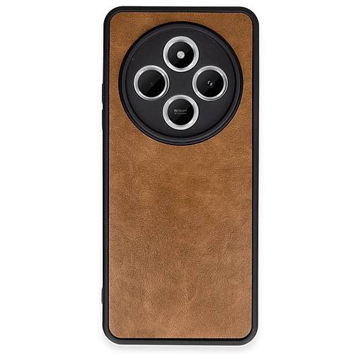 Redmi 14C K�l�f Aras Deri Kapak - Taba