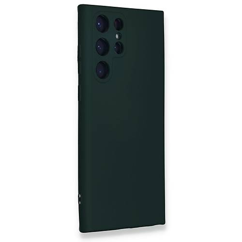 Galaxy S24 Ultra K�l�f Nano i�i Kadife Silikon - Koyu Ye�il