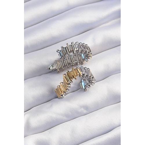 Pirin� Gold G�m�� Renkli T�rt�kl� Kalp K�pe