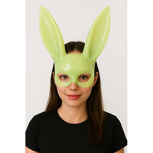 Karanl�kta Parlayan Fosforlu Tav�an Maskesi � Glow Bunny Masquerade Maske (32x22 cm)
