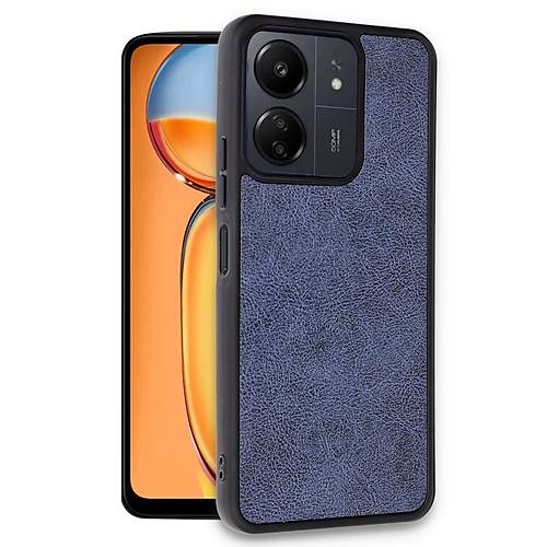 Redmi 13C K�l�f Aras Deri Kapak - Lacivert