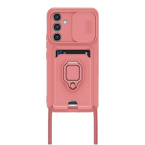 Galaxy A05S K�l�f Zuma Kartvizitli Y�z�kl� Silikon - Pembe