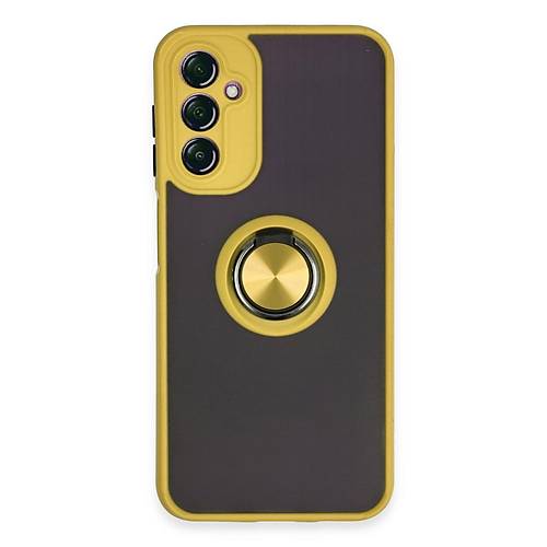 Galaxy A14 4G K�l�f Montreal Y�z�kl� Silikon Kapak - Sar�