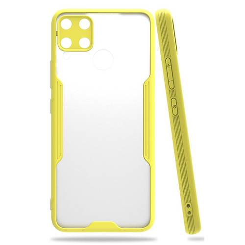 Realme C15 K�l�f Platin Silikon - Sar�