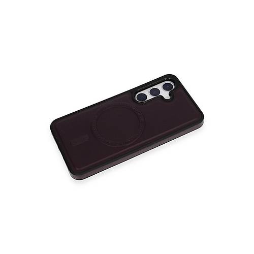 Galaxy S24 K�l�f Ozzi Magsafe Deri Kapak - Derin Mor