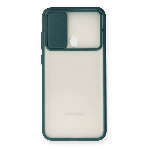 Galaxy A11 K�l�f Palm Buzlu Kamera S�rg�l� Silikon - Ye�il