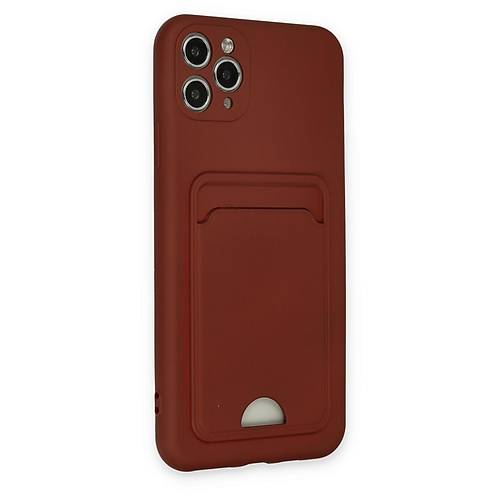 iPhone 11 Pro Max K�l�f Kelvin Kartvizitli Silikon - Bordo