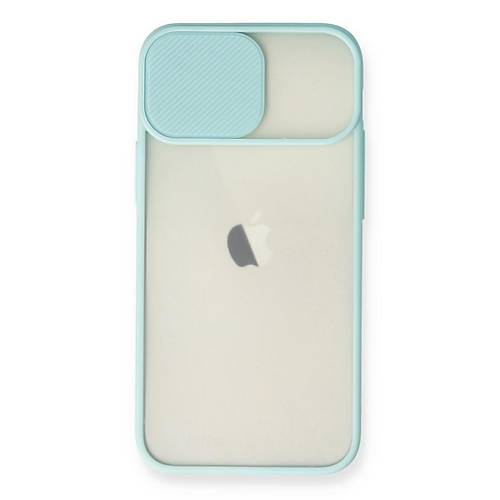 iPhone 11 K�l�f Palm Buzlu Kamera S�rg�l� Silikon - Turkuaz