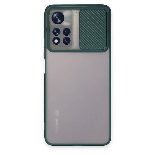 Redmi Note 11 Pro Plus 5G K�l�f Palm Buzlu Kamera S�rg�l� Silikon - Ye�il