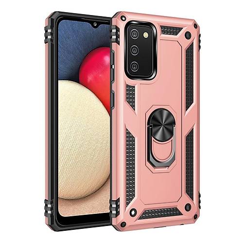 Galaxy A02S K�l�f Sofya Y�z�kl� Silikon Kapak - Rose