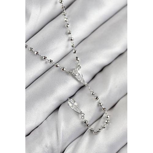 Pirin� Zirkon Ta�l� G�m�� Renk Kad�n Y Kolye