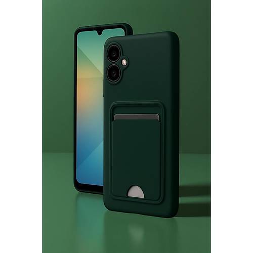 Galaxy A06 K�l�f Kelvin Kartvizitli Silikon - K�rm�z�