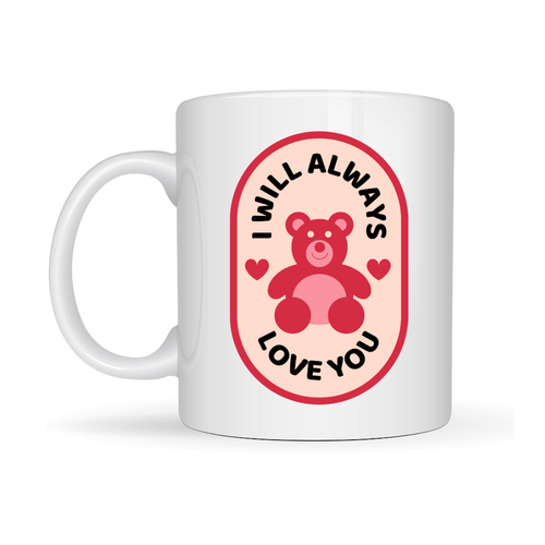 I Will Always Love You Ay�c�k Desenli Porselen Kupa Model 33 � Sevgiliye �zel Anlaml� Hediye Kupas�