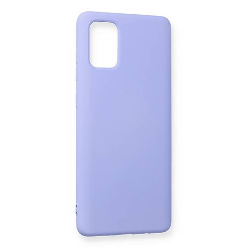 Galaxy A71 K�l�f Nano i�i Kadife Silikon - Lila