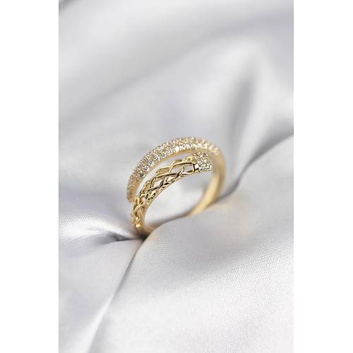 Gold Renk Zirkon Ta�l� Sarmal Kad�n Y�z�k