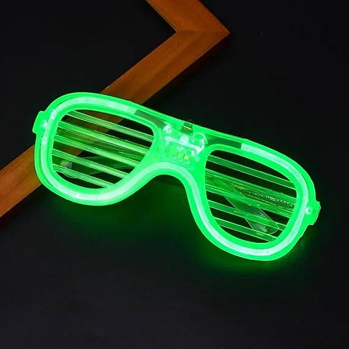 Ye�il LED I��kl� Parti G�zl��� � Neon Glow �erit G�zl�k 3 Modlu