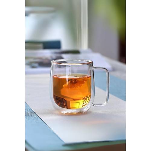 Cam �ift Cidarl� Bardak 350 ml