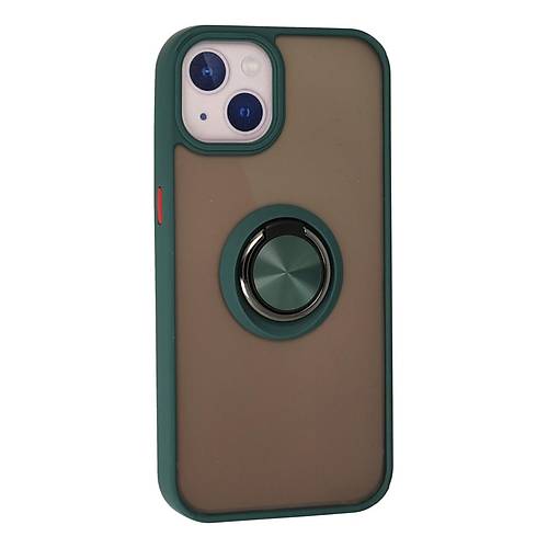 iPhone 13 Mini K�l�f Montreal Y�z�kl� Silikon Kapak - Ye�il