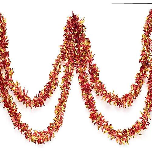 K�rm�z� Alt�n Renk 4 cm Geni�lik Garland �ift Renk Sim S�s 180 cm