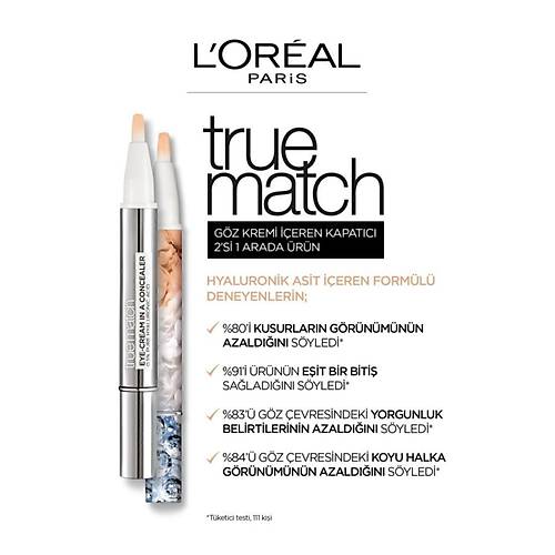 True Match G�z Kremi ��eren Kapat�c� 2si 1 Arada 3-5,5R