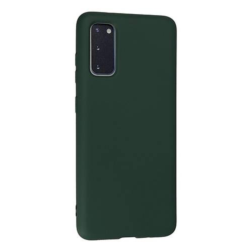 Galaxy S20 K�l�f Nano i�i Kadife Silikon - Koyu Ye�il