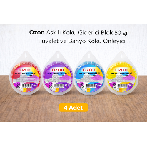 Ozon Ask�l� Koku Giderici Blok 50 gr Tuvalet ve Banyo Koku �nleyici 4 Adet