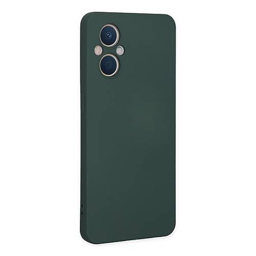 Reno 7 Lite K�l�f Nano i�i Kadife Silikon - Koyu Ye�il