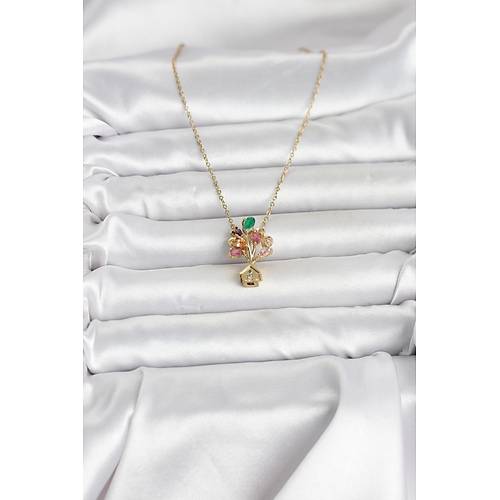 316L �elik Zincir Gold Renk U�an Balon Ev Fig�r Kad�n Kolye