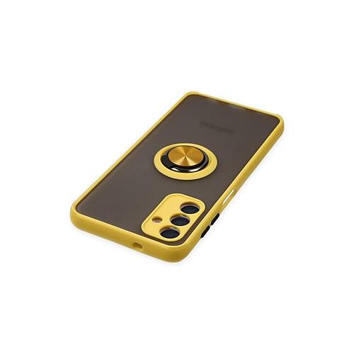 Galaxy A04S K�l�f Montreal Y�z�kl� Silikon Kapak - Sar�