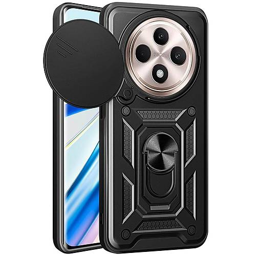 Redmi 14C K�l�f Pars Lens Y�z�kl� Silikon - Siyah