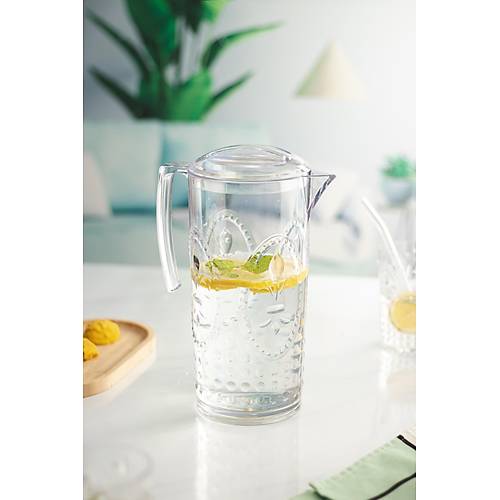 Akrilik �effaf S�rahi 2,3 lt Ve 6'l� & Su Me�rubat Kahve Yan� Barda�� 400 ml Seti ( Cam De�ildir )