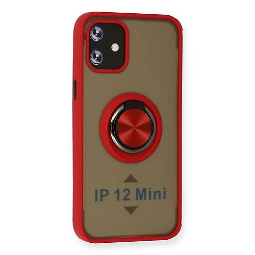 iPhone 12 Mini K�l�f Montreal Y�z�kl� Silikon Kapak - K�rm�z�
