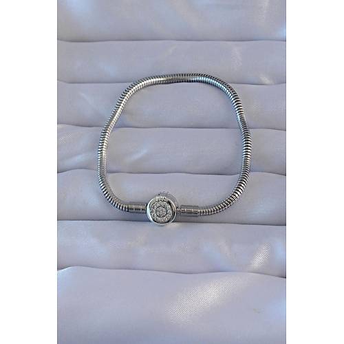 Pirin� G�m�� Renk Zirkon Ta�l� Charm Bileklik