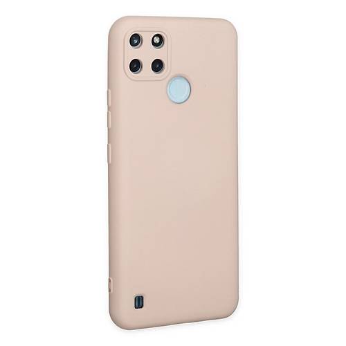 Realme C25Y K�l�f Nano i�i Kadife Silikon - Pudra