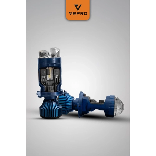 H4 Platinum Mercekli LED Far Ampul� 12V �ift Fazl� Uzun K�sa Fanl� Beyaz I��k