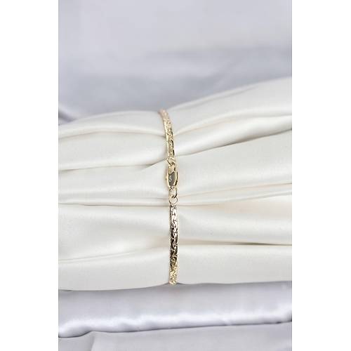 CM 14K Gold Renk Yass� Ezme Zincir Model Kad�n Bileklik