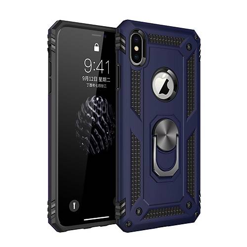 iPhone X K�l�f Sofya Y�z�kl� Silikon Kapak - Lacivert