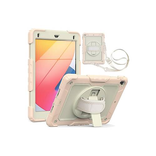 iPad 5 Air 9.7 K�l�f Strap New Tablet Kapak - Pembe