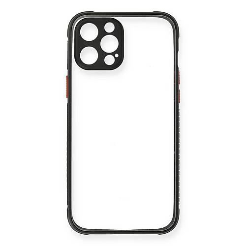 iPhone 12 Pro K�l�f Miami �effaf Silikon - Siyah