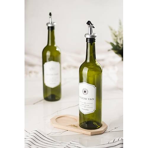 Bambu Standl� 2'li 750 ml Zeytinya�� & S�v� ya� �i�esi & Ya�l�k Sirkelik Seti (Damlatmaz)