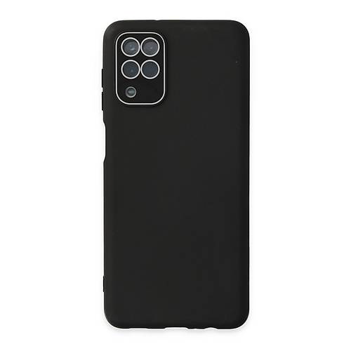 Galaxy A22 K�l�f Lansman Glass Kapak - Siyah