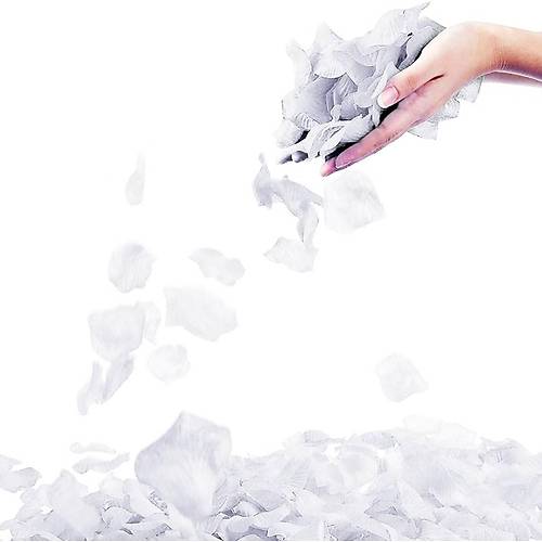 Beyaz Renk G�l Yapra�� �ekilli Konfeti 5 Paket 500 Adet