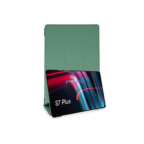 Galaxy T970 Tab S7 Plus 12.4 K�l�f Tablet Smart K�l�f - Koyu Ye�il