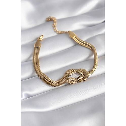 316L �elik Gold Renk �talyan Zincir D���m Model Kad�n Bileklik