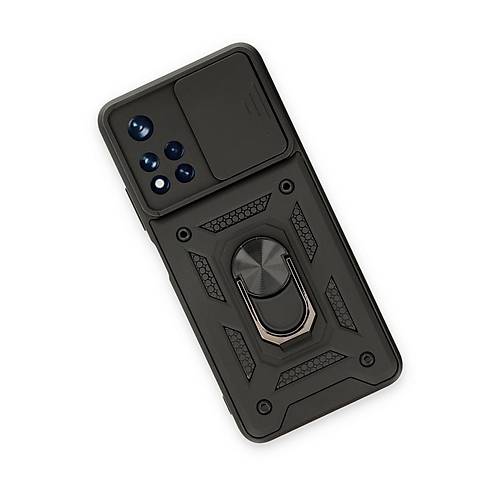 Redmi Note 11T K�l�f Pars Lens Y�z�kl� Silikon - Siyah