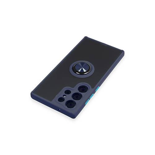 Galaxy S23 Ultra K�l�f Montreal Y�z�kl� Silikon Kapak - Lacivert