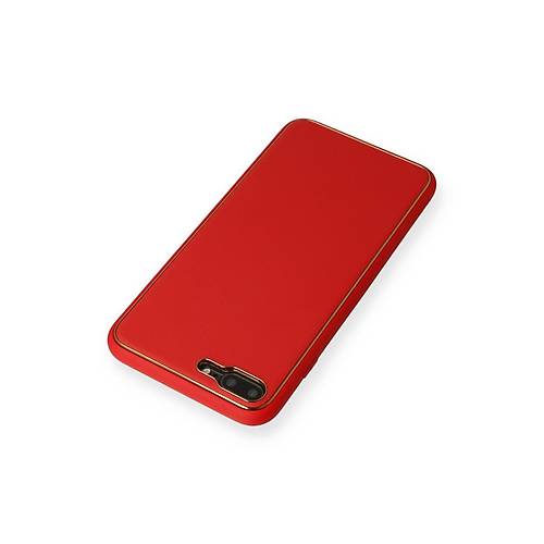 iPhone 7 Plus K�l�f Coco Deri Silikon Kapak - K�rm�z�