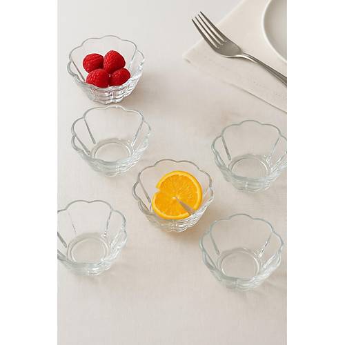 6�l� Cam Desenli Kase Seti 125 ml
